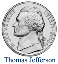 image of coin with Thomas Jefferson