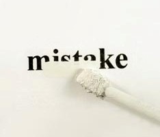 image showing the word mistake
