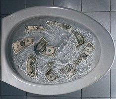 Money flushed away