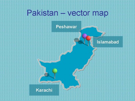 Free PowerPoint map of Pakistan