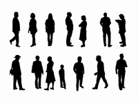 Full-length People Silhouette Outlines thumbnail