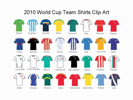 2010 World Cup Individual Team Shirts