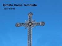 Ornate Cross PowerPoint Template thumbnail