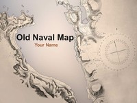 Old Naval Map PowerPoint Template thumbnail