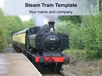 Steam Train Background PowerPoint Template thumbnail