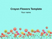 Crayon Flowers Background Template thumbnail