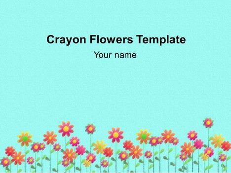 Crayon Flowers Background Template