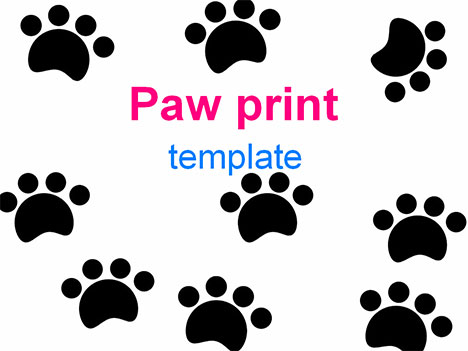 Paw prints template. Animal tracks can make an interesting pattern, 
