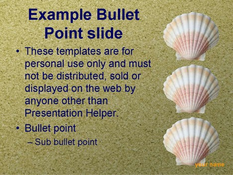 powerpoint backgrounds nature. Sea Shells PowerPoint Template