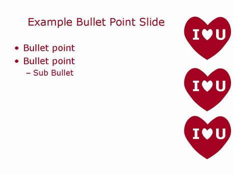 I love you Heart template slide2. Inbuilt slides