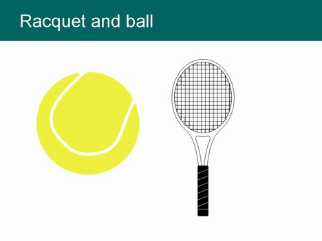 Free Tennis Clip Clip Art ball shoes racket PowerPoint Template slide2