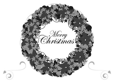   Black and White Christmas Card PowerPoint Template 