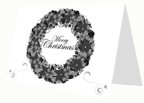 Black and White Christmas Card PowerPoint Template slide2