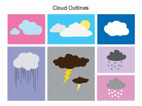 Cloud Symbol Outlines weather symbols rain. Cloud Symbol Outlines