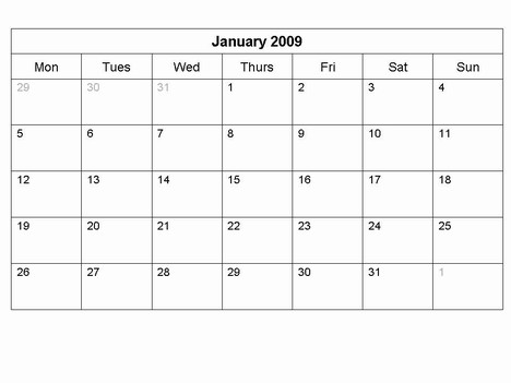 Free Monthly Calendar Templates on Monthly 2009 Calendar Template Slide2