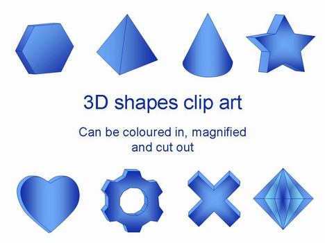 Shapes  Powerpoint on 3d Shapes Clip Art Powerpoint Template
