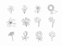Flower Outlines Clip Art PowerPoint Template slide4