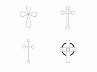 Cross Outlines Clip Art PowerPoint Template slide3