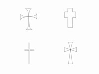 Cross Outlines Clip Art PowerPoint Template slide4