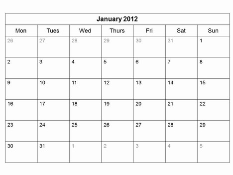 Monthly Calendar Templates on Free 2012 Monthly Calendar Template Slide2