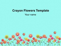 Crayon Flowers Background Template