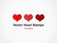 Vector Heart Stamps Template