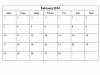 Free 2014 Monthly Calendar Template slide3