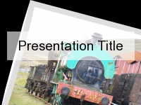 Steam Train Postcard PowerPoint Template thumbnail