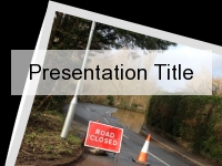 Road Closed Flooding PowerPoint Template thumbnail