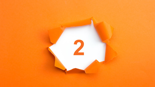 number 2 on orange background