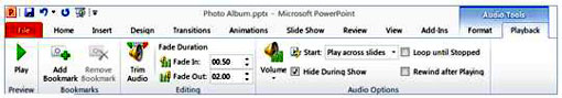 3-features-10-510 Figure 10: Audio controls ribbon
