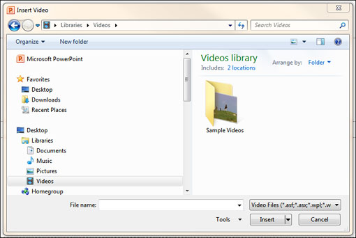 Video dialog box