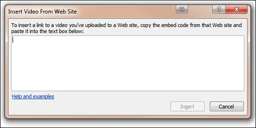 Figure-9 Video embedding dialog from websites