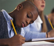 photo of child writing