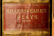 Book spine saying Shakespeare Plays