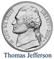 image of coin with Thomas Jefferson