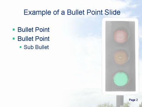 Traffic Lights Animated Template inside page