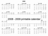 Free 2008 printable calendar template thumbnail