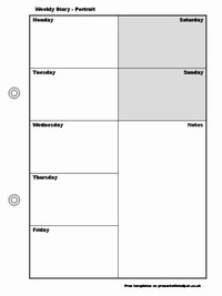 Weekly Diary Template