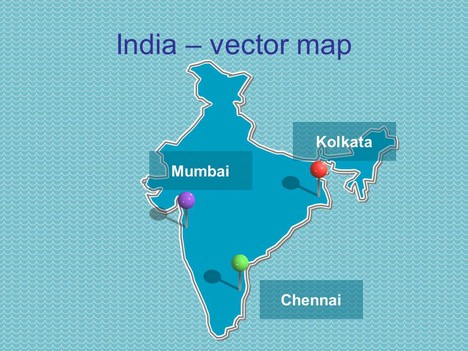 PowerPoint map of India including States inside page