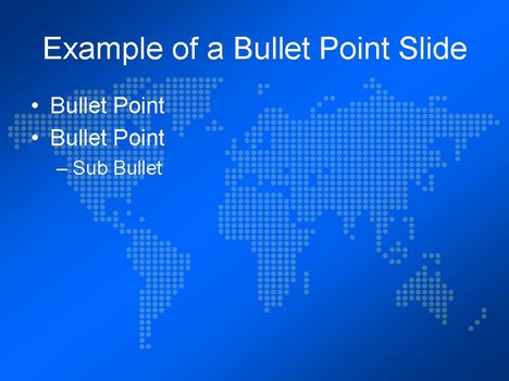 Dot Map of the World Template inside page