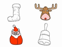 Christmas Clip Art - Santa and Rudolph