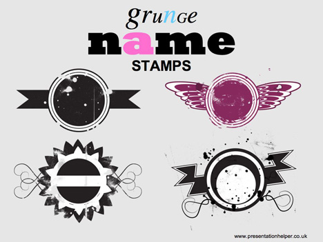 Grunge Name Stamps