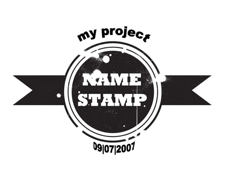 Grunge Name Stamps inside page