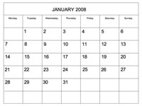 Editable 2008 Blank Calendar