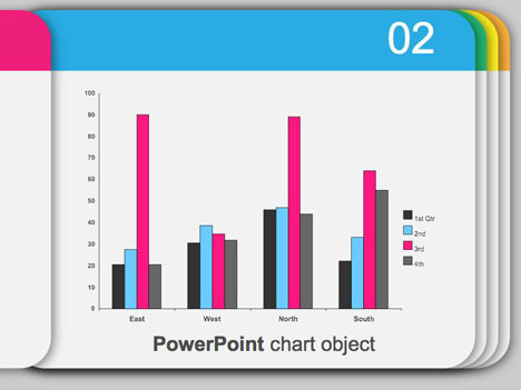 Coloured slides template background inside page