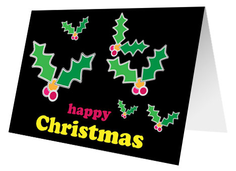 Christmas Holly Free Printable Card inside page