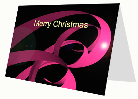 Christmas Ribbons Festive Card inside page