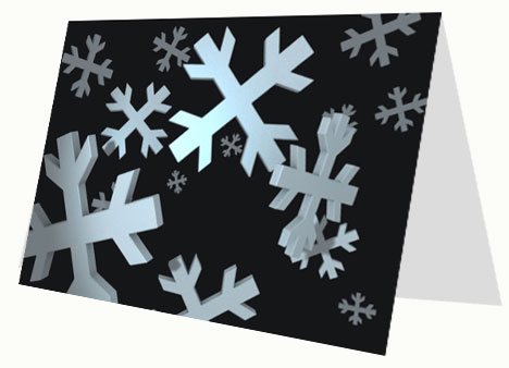 Snowflakes 3D Card inside page