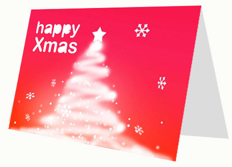 White Christmas Tree Card inside page